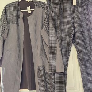 Cato Gray and Black Plaid Suit